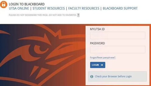 UTSA Blackboard Login