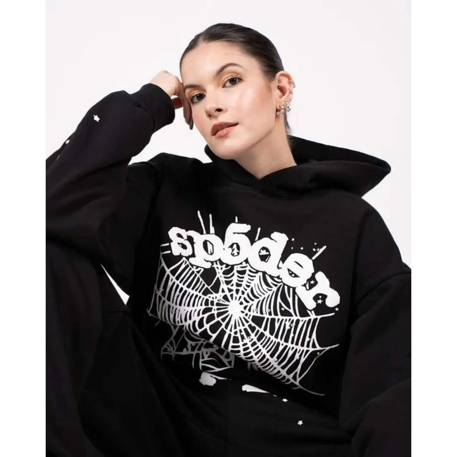 Sp5der Black Hoodie